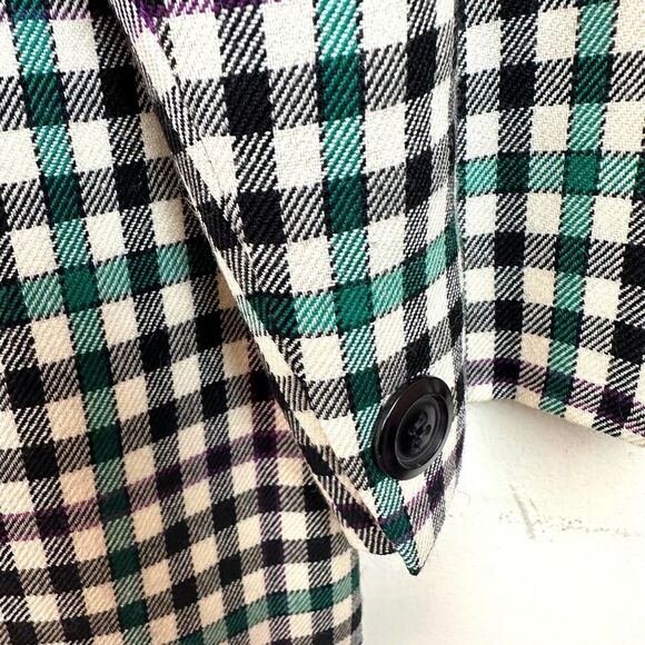 Pendleton VTG Green and Purple Gingham Virgin Wool Blazer Jacket Women’s 14T - Picture 5 of 8